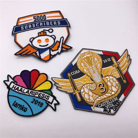 embroidered logos.